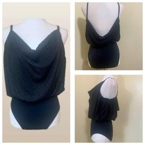 Doladio Rosie Marie Reid Vintage 50s, 60s Black Swimsuit One Piece Size 10.